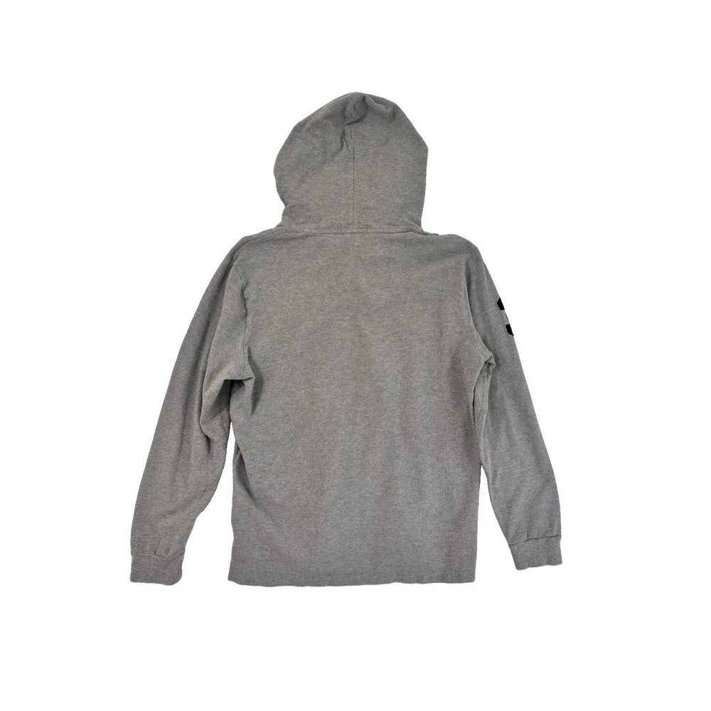 Polo Ralph Lauren Men's L Long Sleeve Big Pony Hooded Mesh Polo Shirt Grey  0758